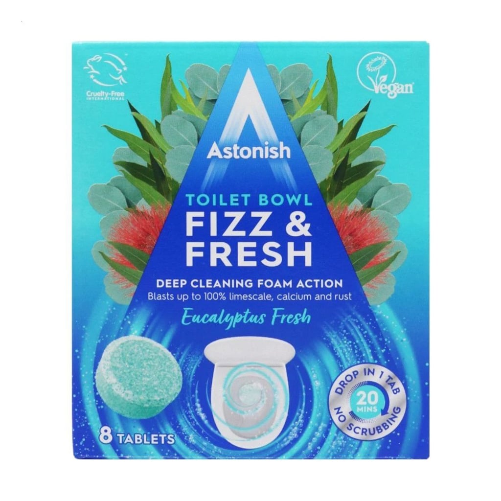 Таблетки для чищення унітазів Astonish Fizz &amp; Fresh з ароматом евкаліпта, 8 шт